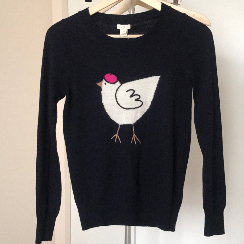 J crew French hen sweater navy blue